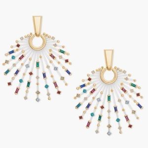 Kendal’s Scott Fabia Gold Statement Earrings in Jewel Tone mix